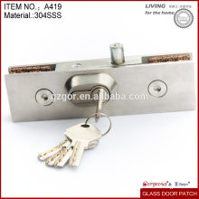 stainless steel glass door lock/ China high quality fitting lock